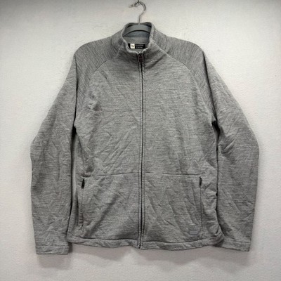 Z Zegna Techmerino Jacket Mens L Grey Full Zip Wool Blend Performance Sweater