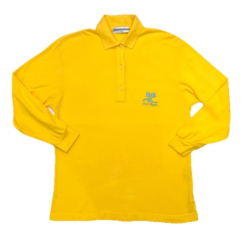 Courrèges, Vintage 80's Courreges Logo Longsleeve Polo Shirt L/XL collared top embroidered