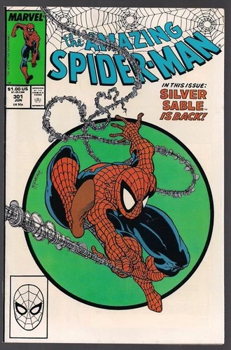 AMAZING SPIDER-MAN #301 MARVEL 1988 SILVER SABLE APPEARS TODD McFARLANE ART VF+