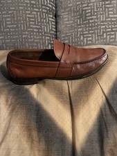 PRADA MEN'S CLASSIC BROWN PENNY LOAFERS IN SIZE US 9.5