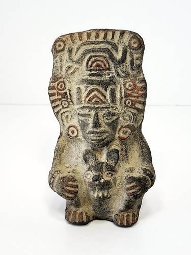Pre-Columbian Zapotec Figural Jaguar Urn 5" - Ancient Artifact Aztec Mayan - Picture 4 of 18