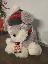 Christmas 12" Plush Dog Hugfun International Kowloon EUC