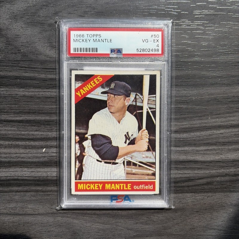 1966 Topps #50 Mickey Mantle PSA 4 VG-EX Yankees PWCC Top 15% Eye Appeal
