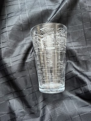 Bottoms Up Wodka Cocktail Messglas 15 Unzen 7 Getränke Rezepte auf Glas klar