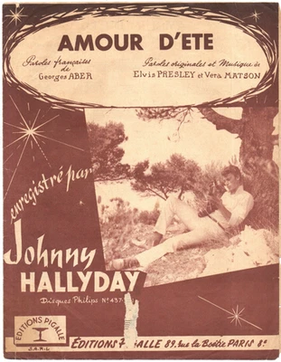 Partition GF ch pn 1956 Johnny HALLYDAY - Amour d'été (Love me tender, PRESLEY) - Photo 1/3