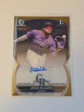 JESUS BUGARIN 2023 Bowman Chrome 1st AUTO Rockies Gold Refractor 03/50 ROCKIES