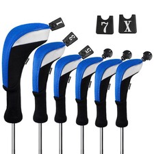 6pcs/Set Golf Club Head Covers Woods Drivers Fairway Hybrid Set Long Neck 3 ...