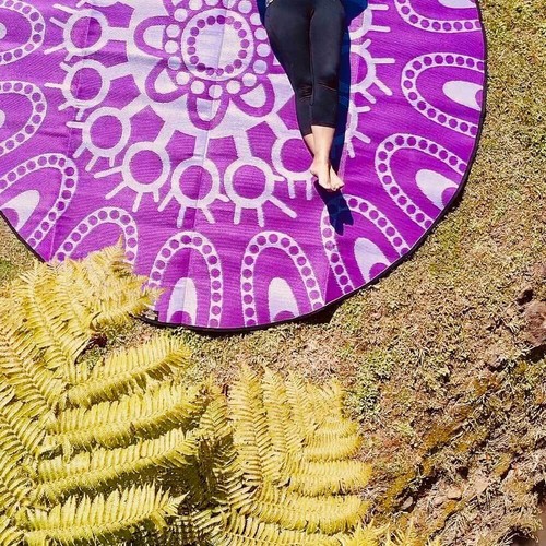 Plastic Outdoor Rug | Gather Around Design | 3m Round, Pink & Purple ...