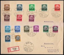 Deutsche Besetzung Lothringen Einschreiben Metz nach Leipzig 1940 Mi 1-16