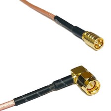 30 x 3.5 INCH SMB Female to SMA Male Angle Pigtail Cable RG316 Pin to Pin