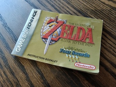 Zelda Link to the Past / Four Swords Game Boy Advance GBA Manual Only* Authentic