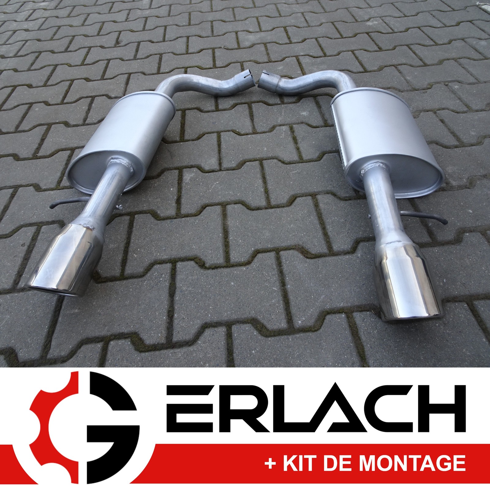 Échappement sport Audi A6 C6 en acier renforcé avec double sortie chromée