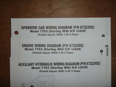 Bobcat 7753 Skid Steer Electrical Wiring Diagram Schematic Manual S N Ebay