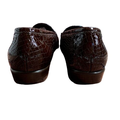 SAS Simplify Comfort Halbschuhe Damen 10 M Tripad braun Lackleder Kroko-Design - Bild 5 von 12