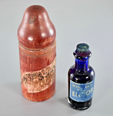 VINTAGE WALKDENS ENDORSING TINTENFLASCHE und REISE AUFBEWAHRUNGSBOX