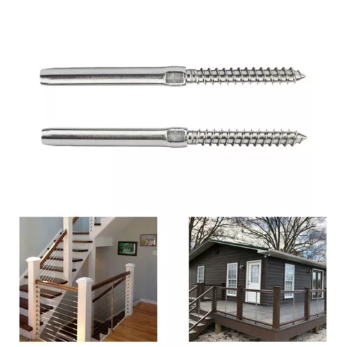 40X Stainless Steel DIY Balustrade Kit Wire Rope Terminal Lag Swage Fittings 316 - Picture 3 of 12