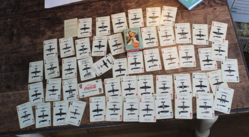 Vintage 1940's WWII Coca-Cola Airplane Spotter Playing Cards in Org Box - Picture 2 of 10