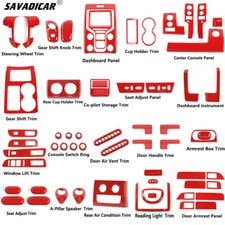 Red Interior Steering Wheel Dash Cover Trims for Ford F150 2009-2014 Accessories