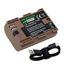 Wasabi Power USB Battery for Canon LP-E6 with USB-C Fast Charging