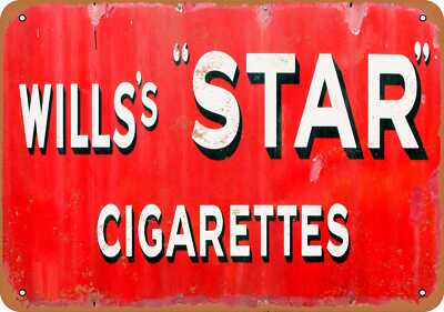 METAL SIGN - Wills's Star Cigarettes -- Vintage Look