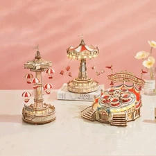 ROKR Amusement Park Series DIY Music Box 3D Wooden Puzzle Teens Adults Gift