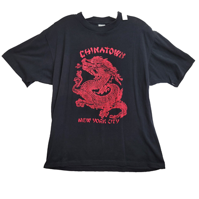 VTG 80s 90s Chinatown New YORK NYC Souvenir Tee Dragon T