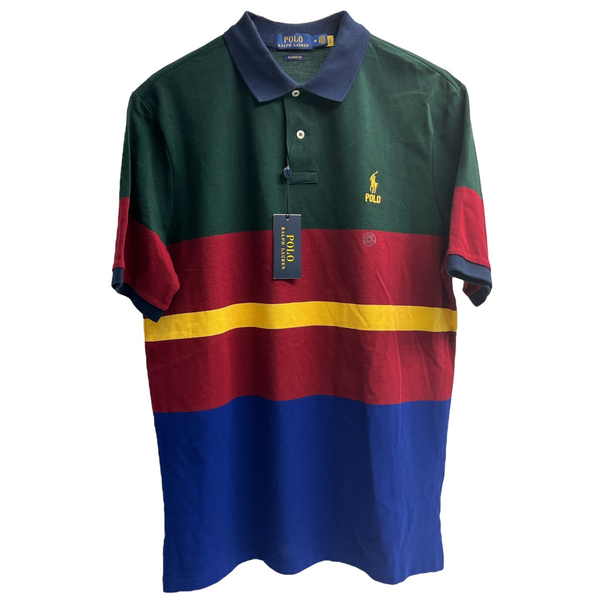 Polo Ralph Lauren Classic Short Sleeve Shirt Green Red Blue Stripe Mesh  $125 | eBay