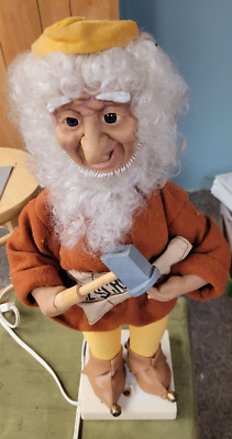 Vintage Animatronic Workshop Elf with moving hammer
