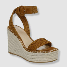  395 Veronica Beard Women's Brown Rilla Wedge Espadrille Sandal Shoe Size US 11M