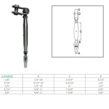 Marine Boat Stainless Steel T316 Toggle And Swageless Turnbuckle For Cable Wire