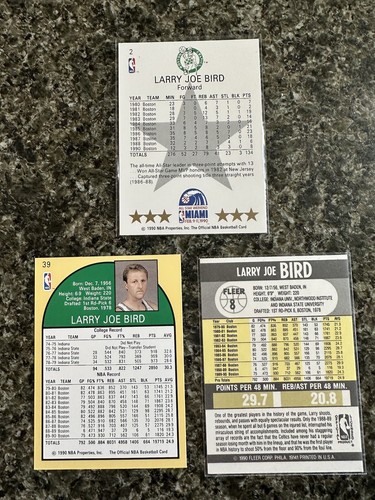 1990-91 Larry Bird Fleer #8 & NBA Hoops #39