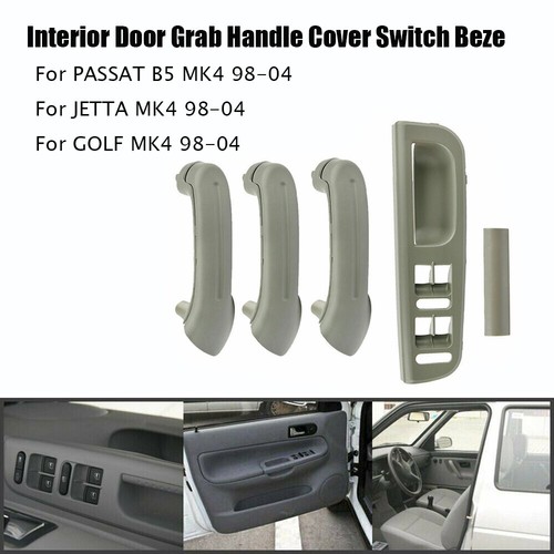 3PCS Gray Interior Door Grab Handle Cover For VW Jetta Golf Bora MK4 99-04 - Picture 2 of 8