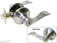 Privacy Satin Nickel Lever Handle Door Lock Knob bedroom bathroom Brushed Nickel