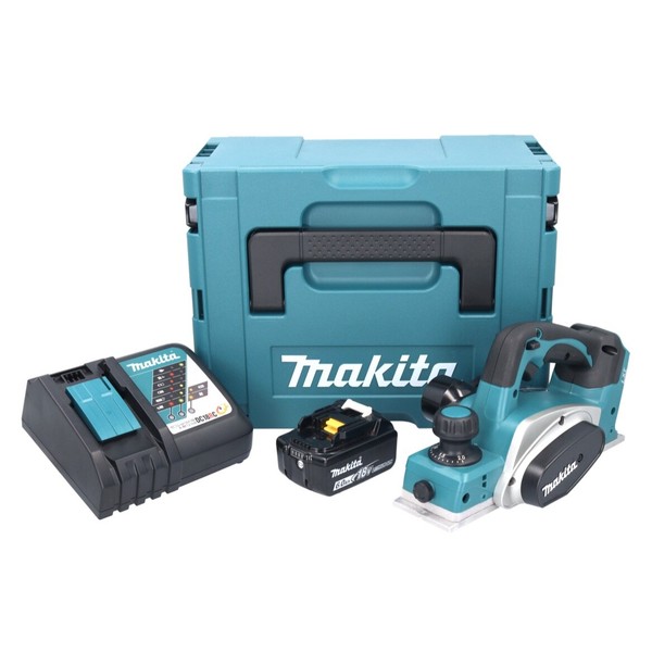 Makita Dkp 180 RG1J Akku Hobel 18 V 82 Mm + 1X Akku 6,0 Ah + LadegeräT + Makpac-image