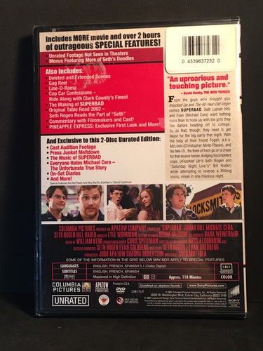 Superbad (DVD, 2007, 2-Disc Set, Special Edition; Unrated; Extended Cut) NEW - Picture 2 of 3