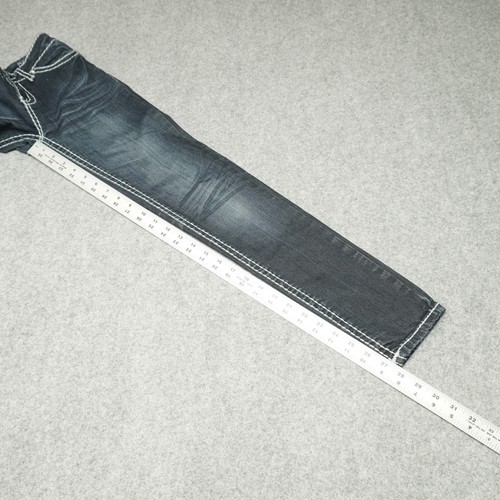 LA IDOL USA Jeans Blue Denim Size 14 (26.5x28) Embellished Studded Cross Pockets - Picture 8 of 11