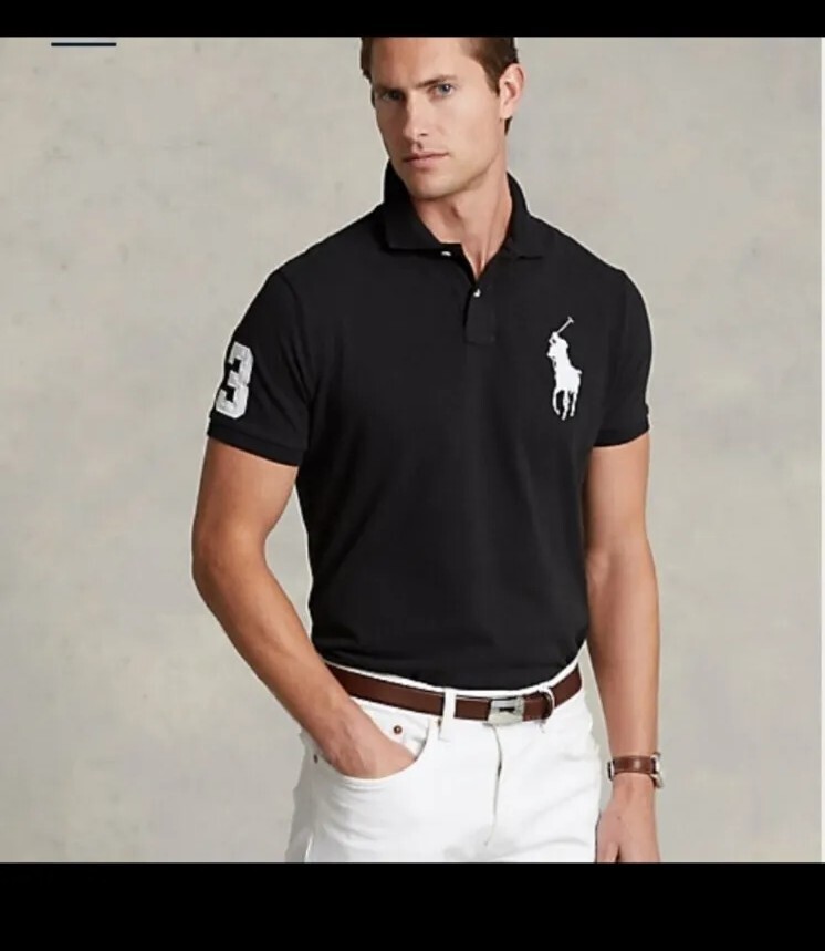 Polo Ralph Lauren Custom Slim Fit Big Pony Mesh Polo Shirt