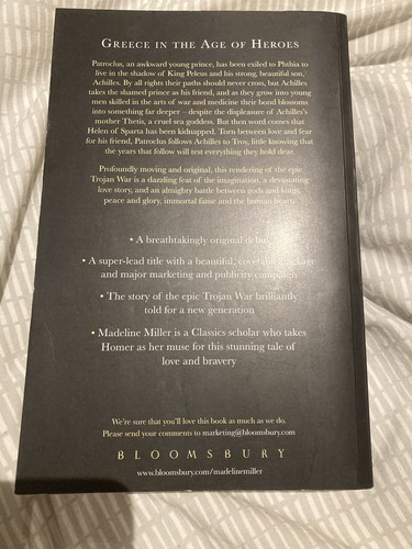 The Song of Achilles by Madeline Miller - VERY RARE UK ADVANCED READERS COPY - Picture 3 of 5