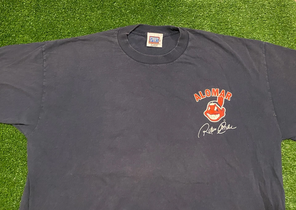 Vintage Sport Attack Cleveland Indians Roberto Alomar #12 jersey t-shirt XL - Image 4 of 4