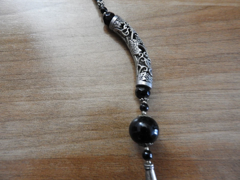 Collar Plata y Onix - Artesanía de la India - Imagen 3 de 4