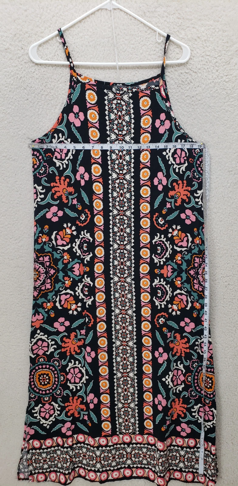 PALM ANGELS Abito donna Vince Camuto grande muticolo rayon spaghetti manica cambio maxi boho