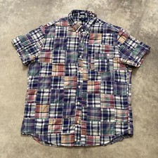J.Crew Shirt Mens Size XL Madres Patchwork Plaid Multicolor Button Up Retro