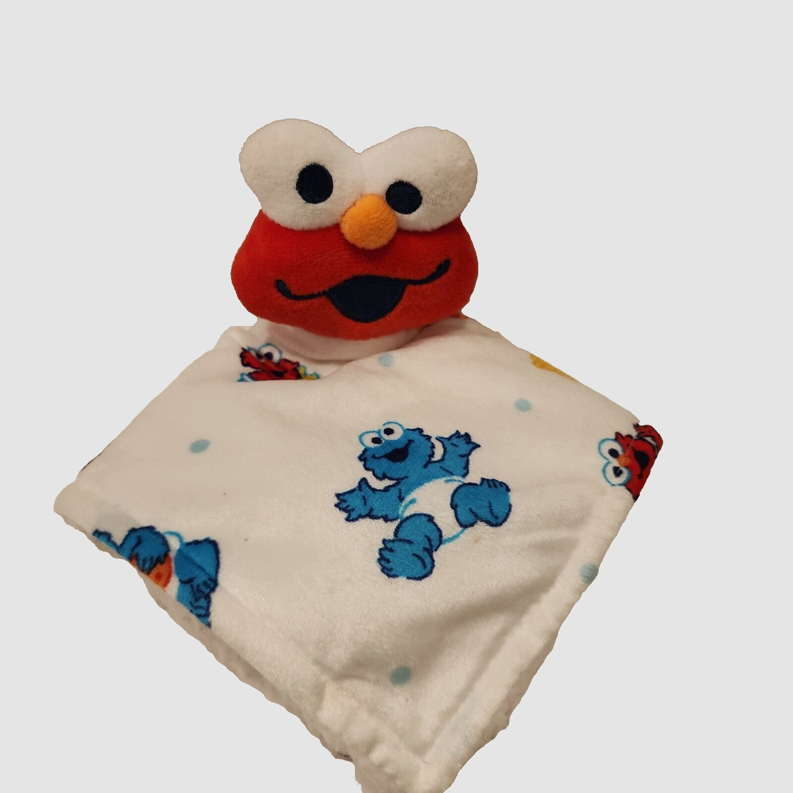 Sesame Street Elmo Baby White Sherpa Security Blanket Cookie Monster Big Bird