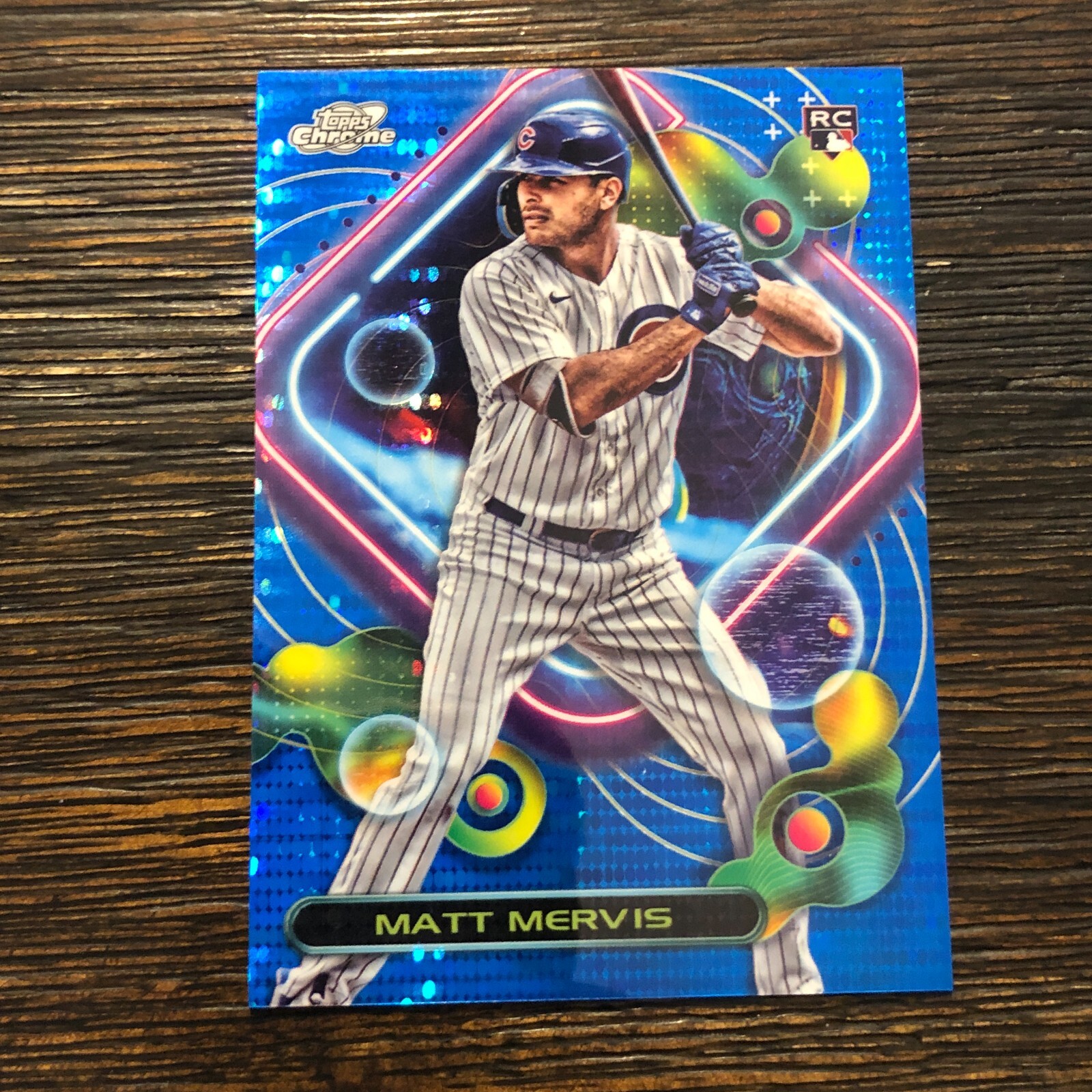 2023 Topps Chrome Cosmic Matt Mervis Blue Moon Refractor /99 #145 RC Cubs