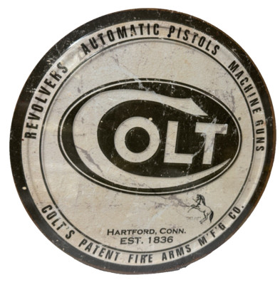 COLT FIRE ARMS Round  FULLY EMBOSSED Sign wall decor 11.75 '' inch Made in USA