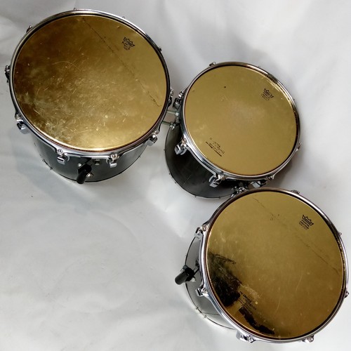 *Ludwig 12,13,14" Power Cut Monroe Marching Tenor Trio Tom Drums Black Starfire* - Picture 8 of 22