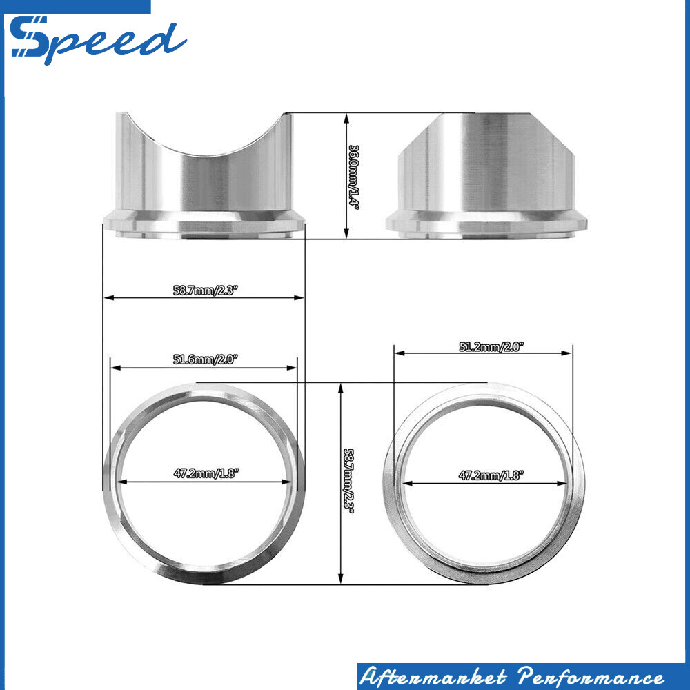50mm BOV Turbo Blow Off Valve WeldOn Aluminum VBand Flange For TiAL