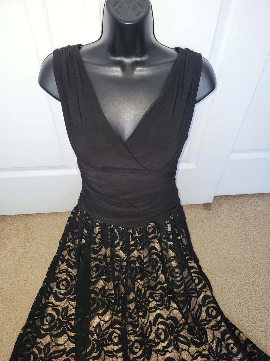 Collection by Dress Barn Black Lace Overlay Sleeveless Cocktail