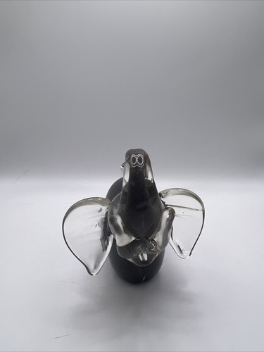 DYNASTY GALLERY LUCKY GRAY ELEPHANT ART GLASS PAPERWEIGHT BIG EARS SMALL FIGURE - Picture 13 of 13