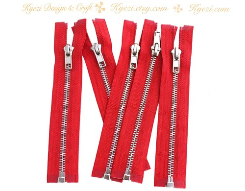 5 - 10 pcs Silver Separating Jacket Zipper, Gauge 5 Zippers - 3", 4", 5", 6" - Picture 22 of 26